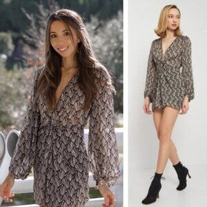 Zara Metallic Thread Knot Gray Black Mini Dress Size XS